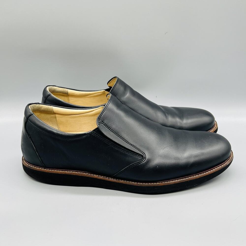 Samuel Hubbard Shoes Mens 13 Black Leather Frequent Traveler Loafers Slip On